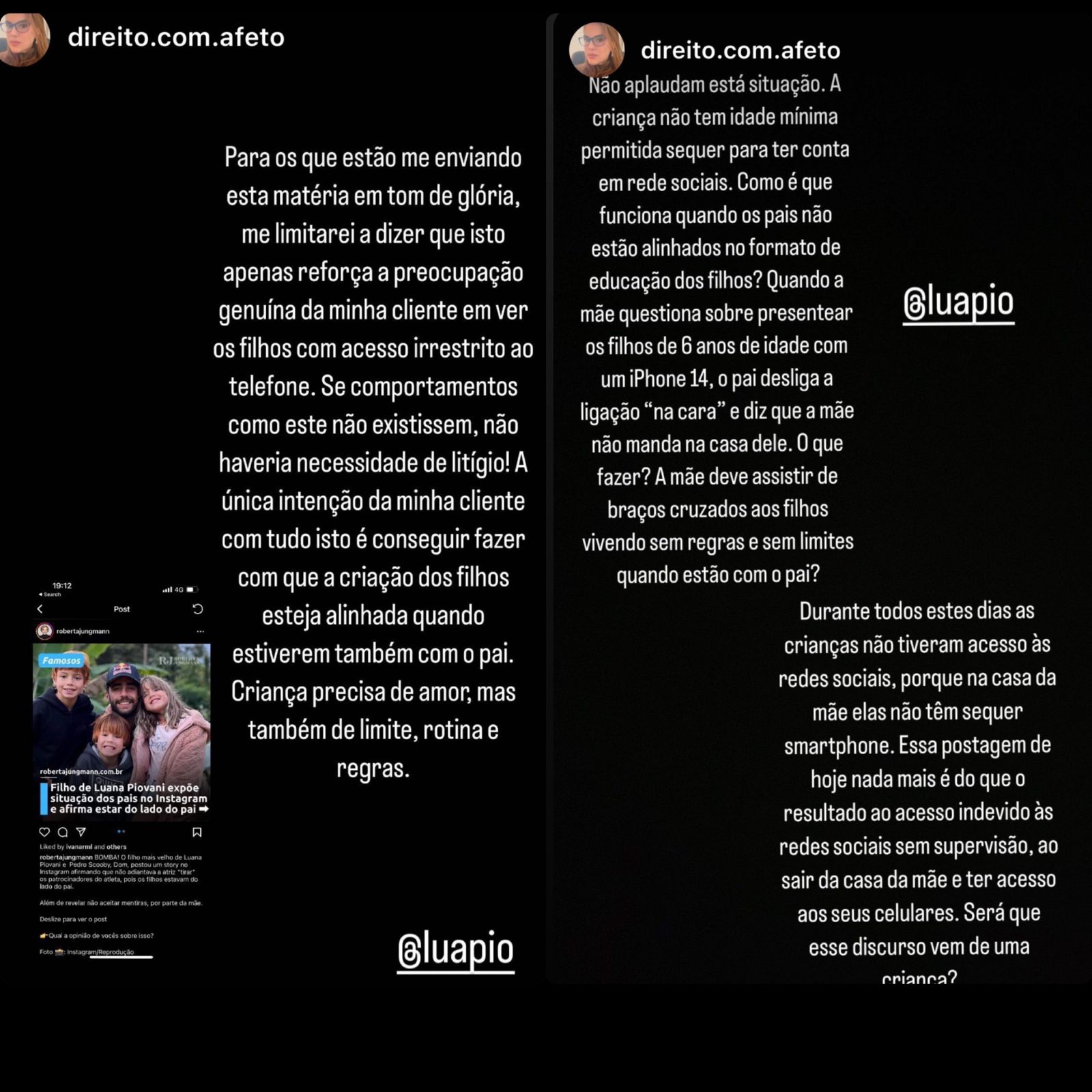Luana Piovani compartilha reflexão após filho defender Pedro Scooby: 'esse discurso vem de uma criança?' 