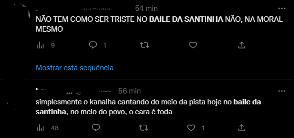 Baile da Santinha no Twitter