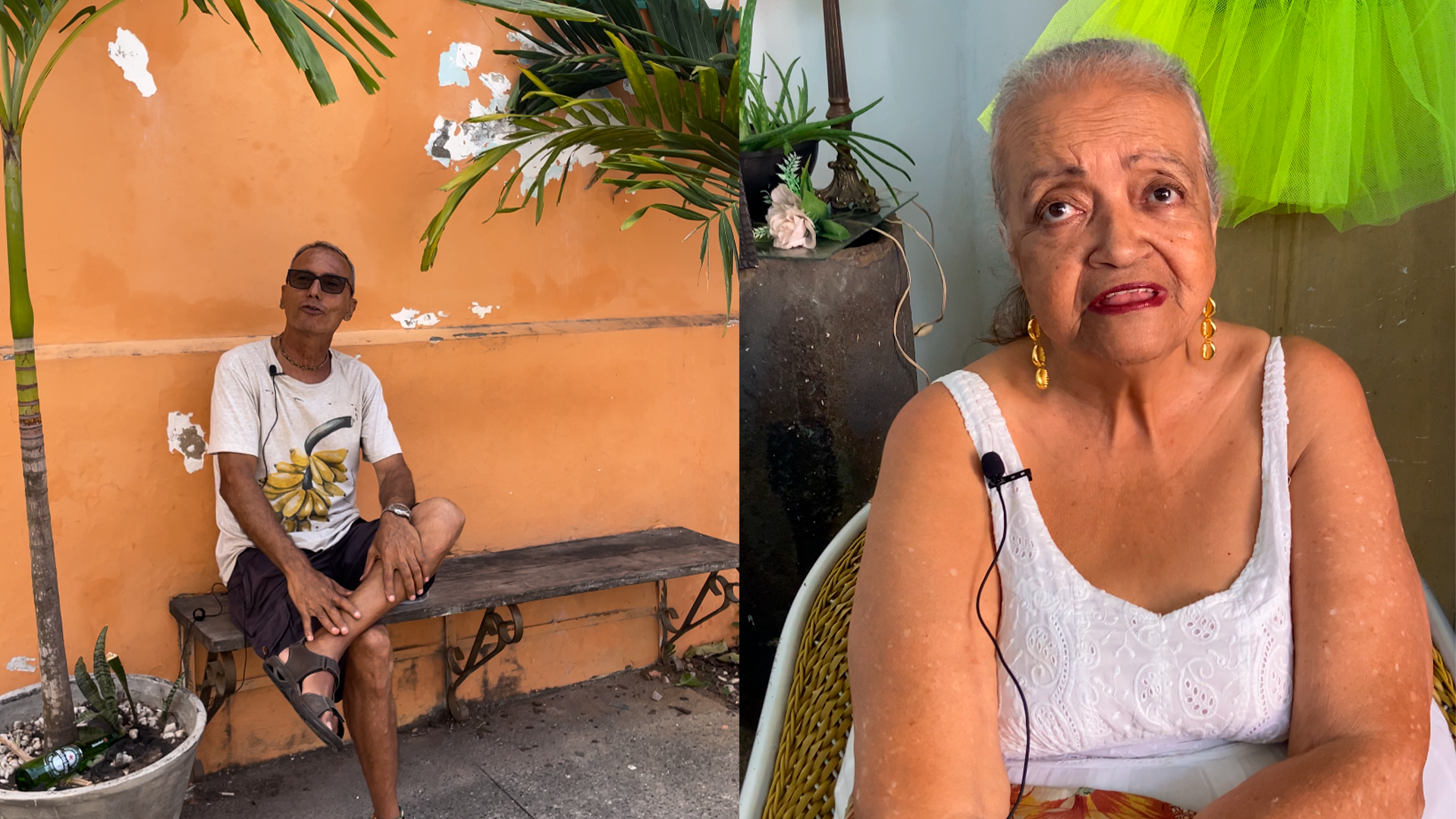 Saúl Gomez e Dona Márcia comentam sobre a higiene no bairro