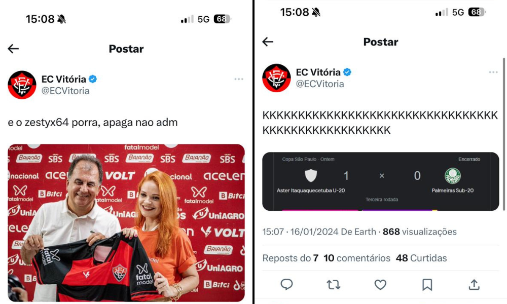 Foto: Reprodução / Redes Sociais / X / Twitter / @ECVitoria