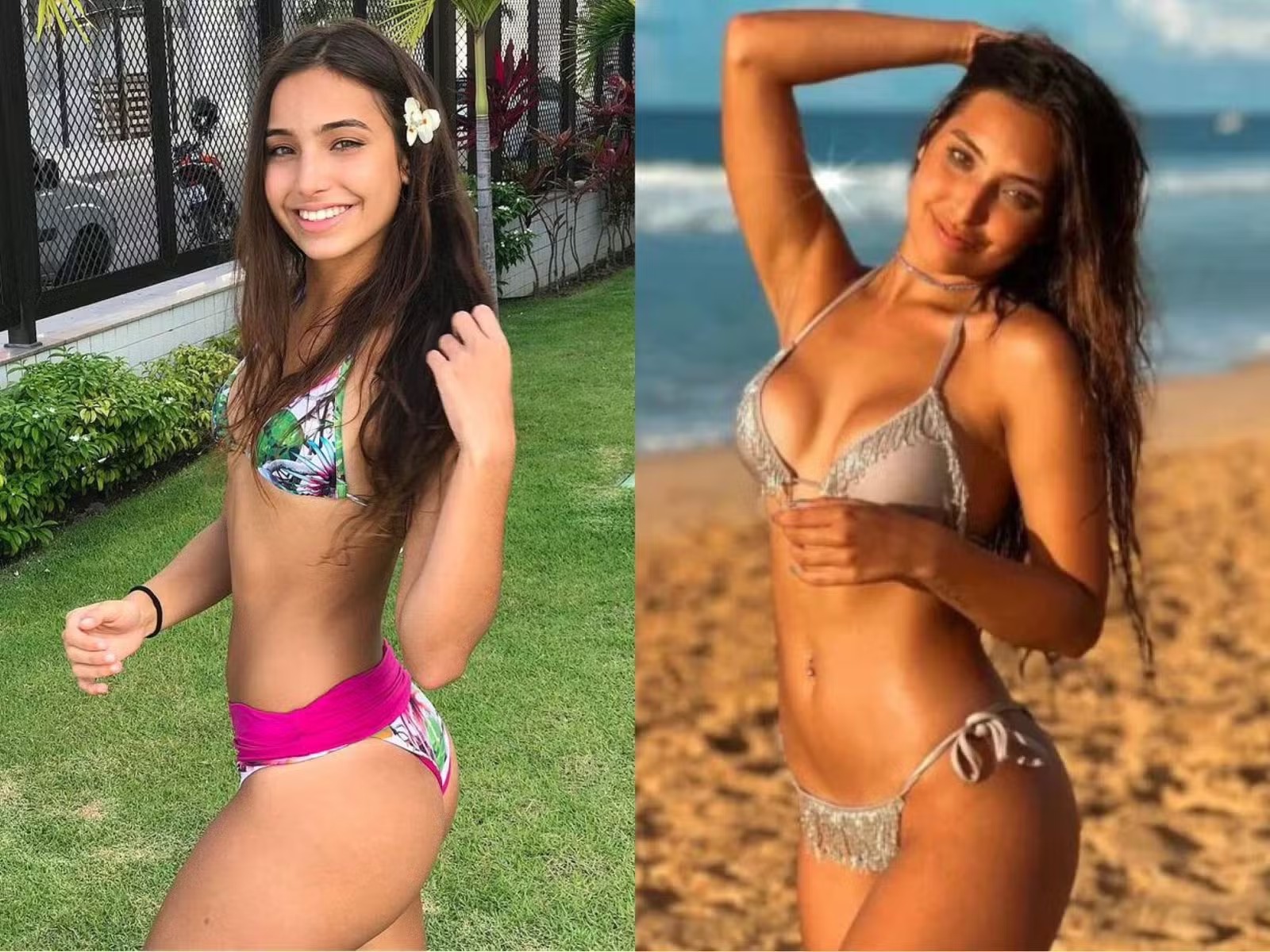 Vanessa Lopes antes e depois: influenciadora colocou silicone nos seios — Foto: Reprodução/Instagram