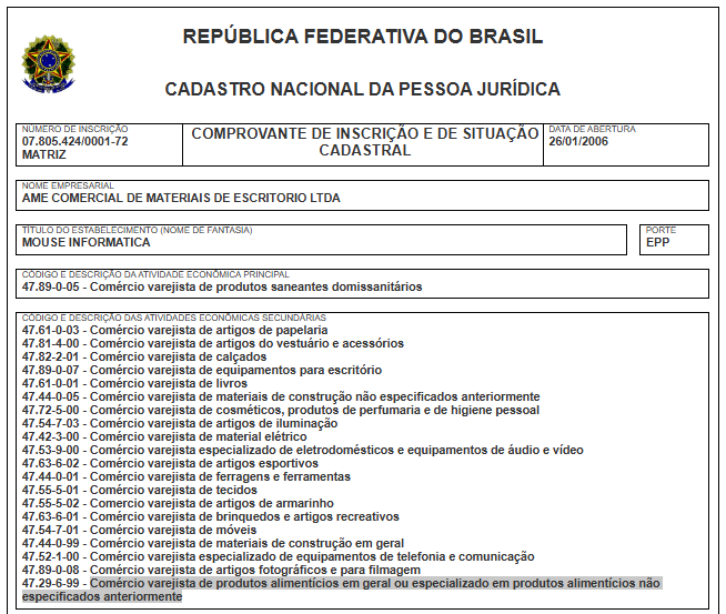Consulta CNPJ - Receita Federal