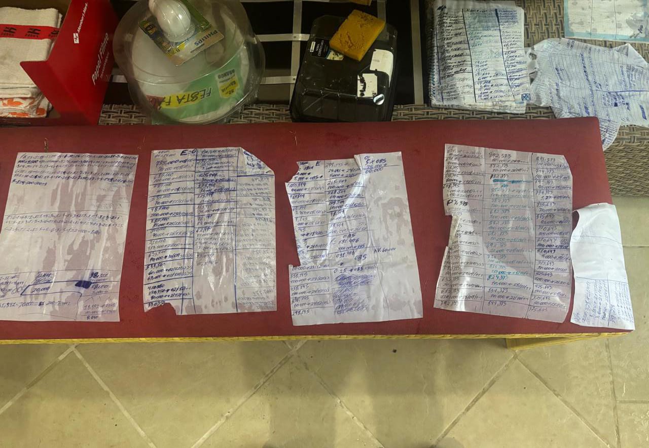 Anotações apreendidas com Dona Maria