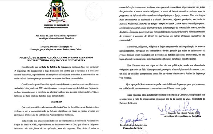 Decreto - Arquidiocese de Fortaleza