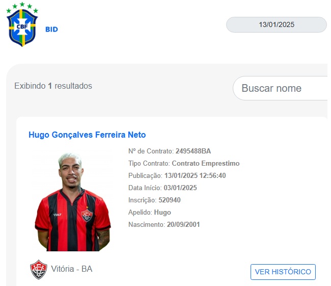 Print de tela da internet - Foto: Divulgação / BID / CBF