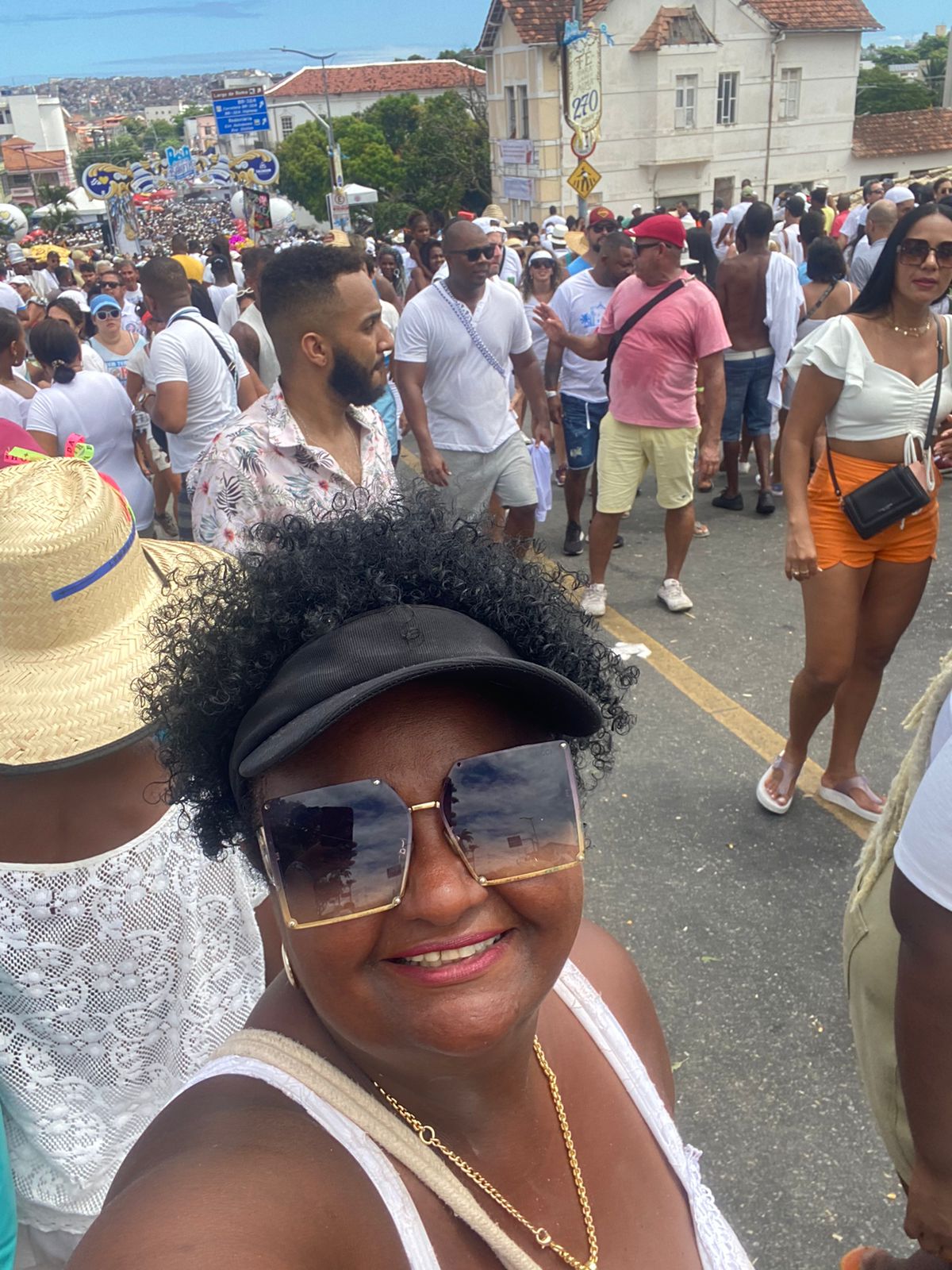 Jucimara participando da Lavagem do Bonfim