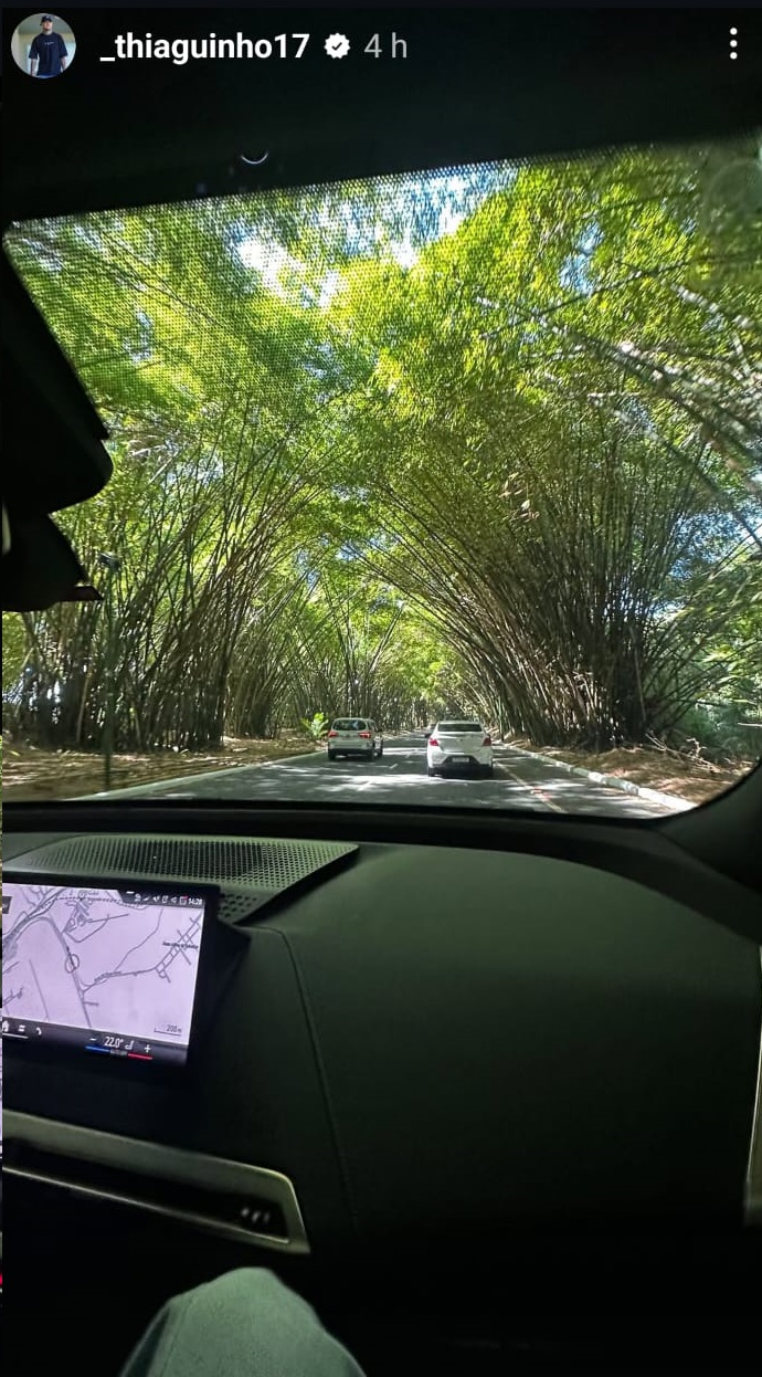 Foto de um carro no 'túnel' do Bambuzal do Aeroporto de Salvador - Foto: Reprodução / Redes Sociais / Instagram / @_thiaguinhos17