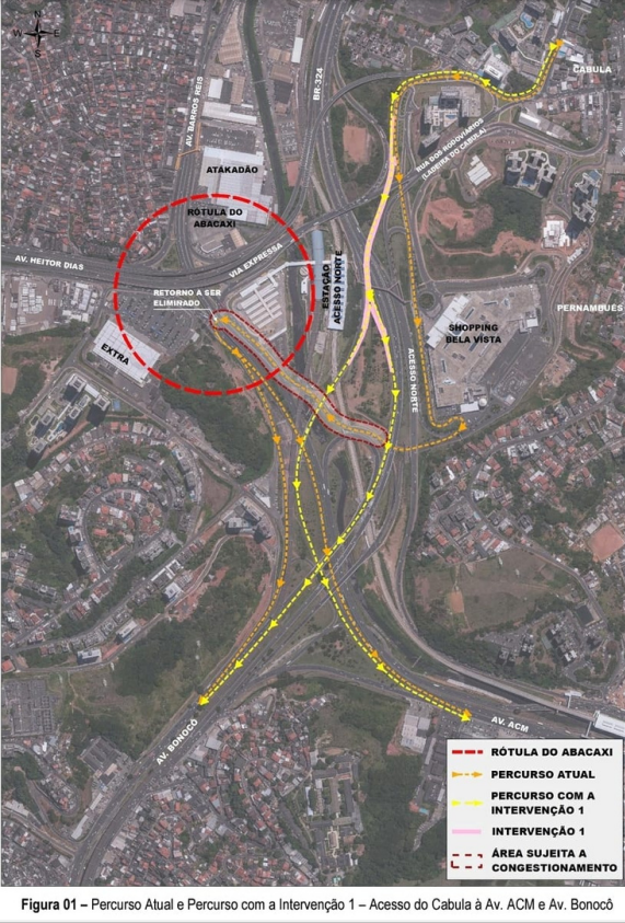 Acesso do Cabula às avenidas Bonocô e ACM. Crédito: Divulgação/Prefeitura de Salvador