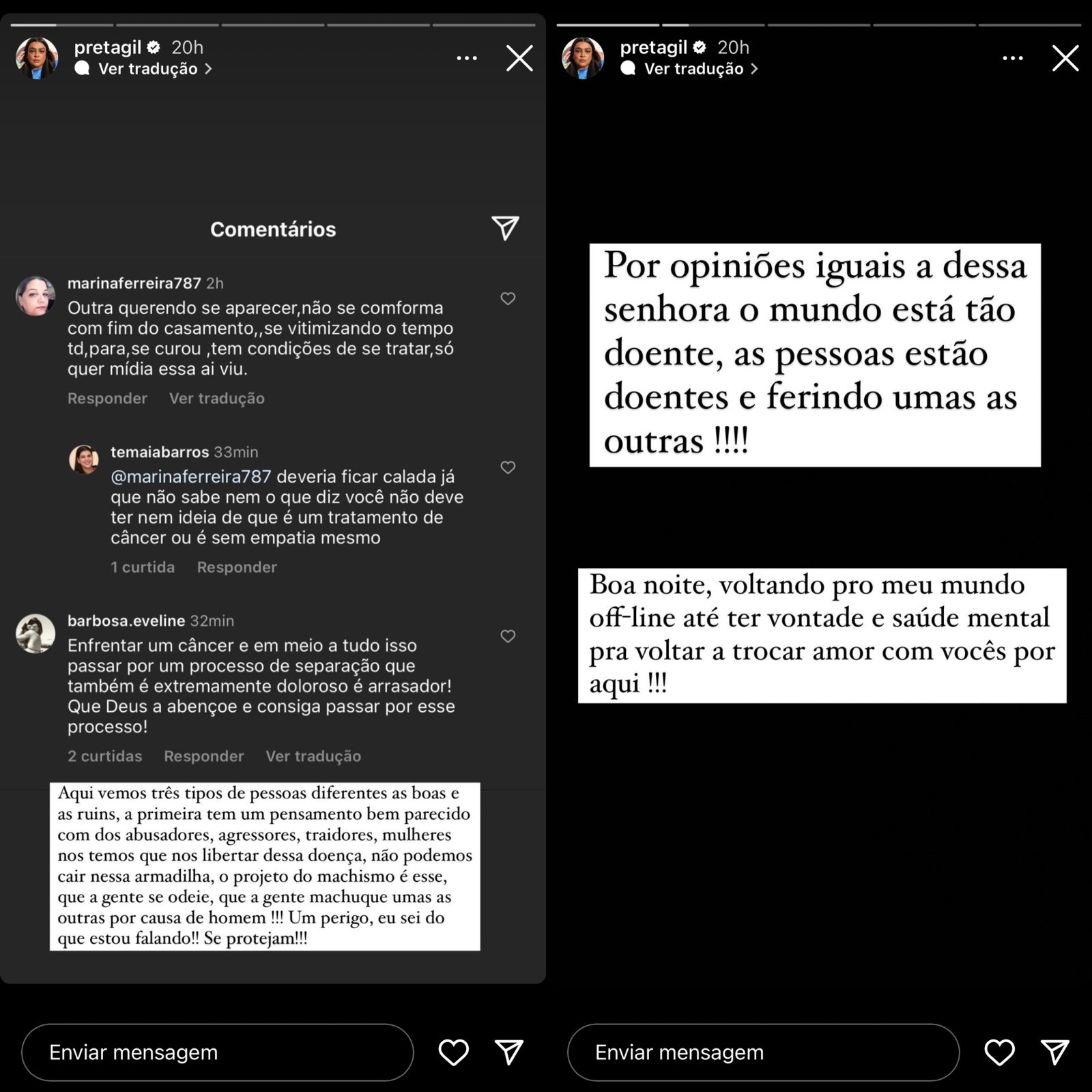 Preta Gil é hostilizada após ser internada em hospital: "se vitimizando"