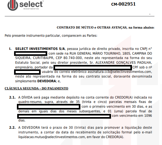 CONTRATO SELLECT / RAFAEL