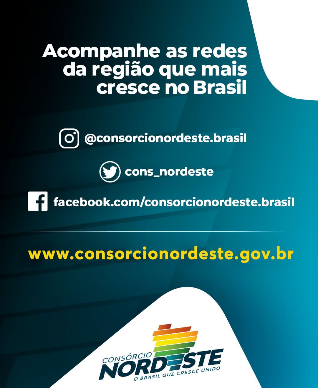 Imagem de divulgação das novas redes sociais do Consórcio Nordeste