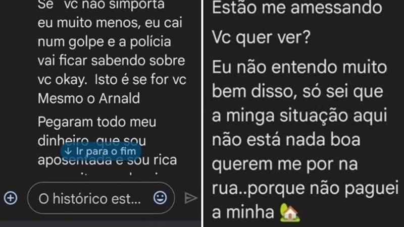 Troca de mensagens ajudou a aposentada a detalhar o caso: Reprodução/Site g1