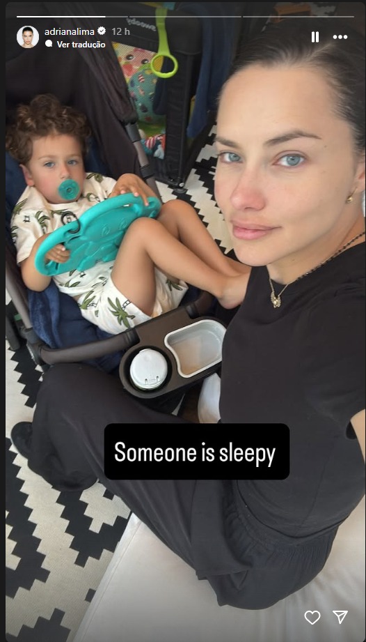 Cyan, filho caçula de Adriana Lima — Foto: Reprodução/Instagram