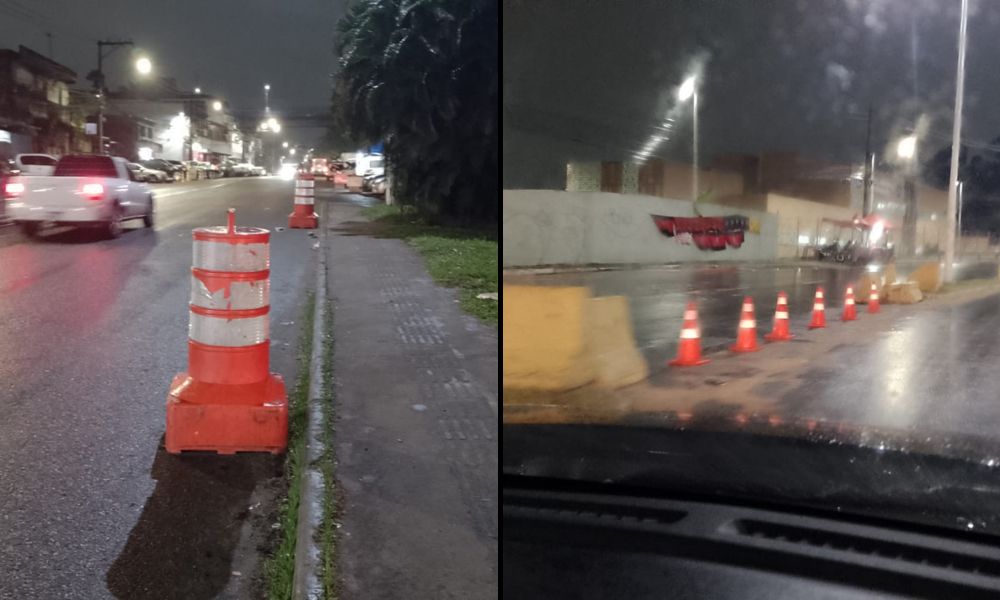 Imagens mostrando intervenções da Transalvador em vias da capital baiana