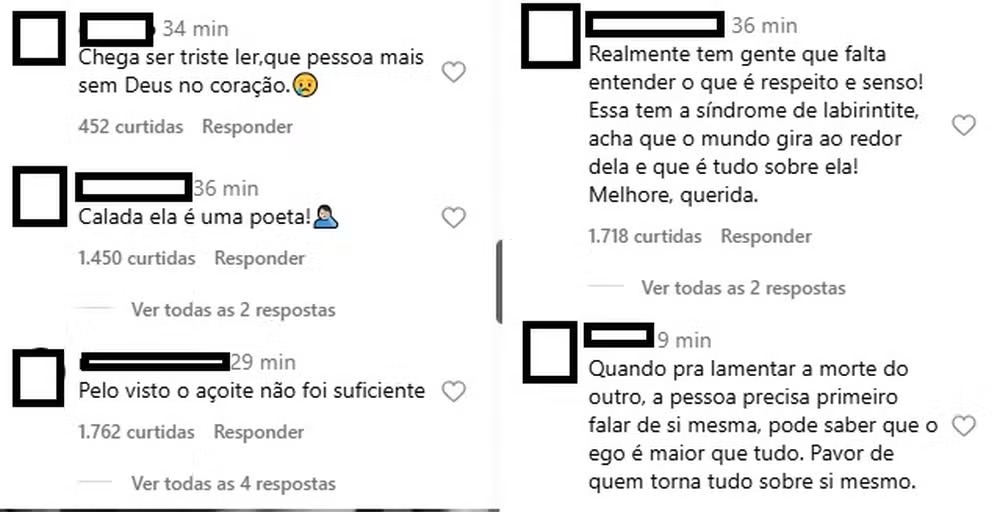 Antonia Fontenelle diz perdoar Preta Gil, é criticada pelo tom e tranca comentários — Foto: Reprodução/Instagram