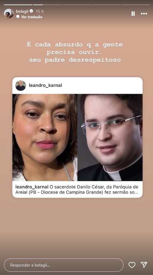 Post de Bela Gil — Foto: Reprodução/Instagram