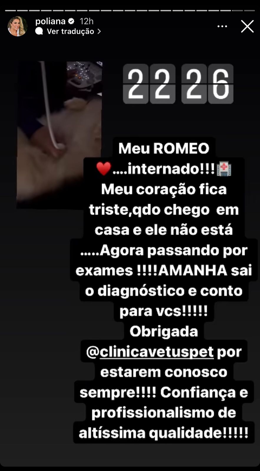 Esposa do cantor Leonardo, Poliana faz desabafo nas redes sociais: "Internado"