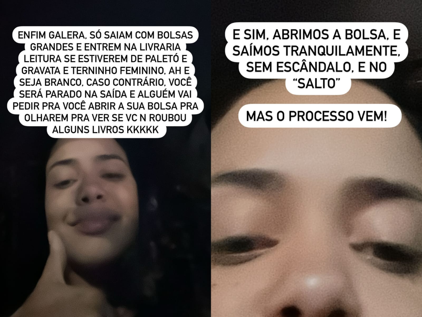 VÍDEO: Influenciadora baiana é obrigada a abrir bolsa na Livraria Leitura e  aponta racismo: processo vem