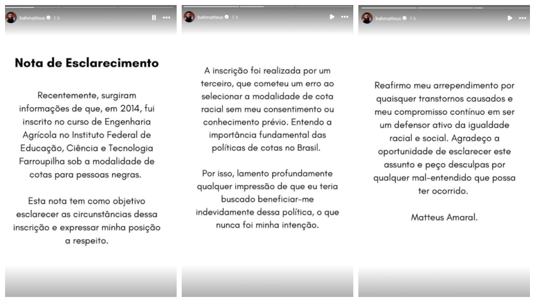 Pronunciamento Matteus Amaral
