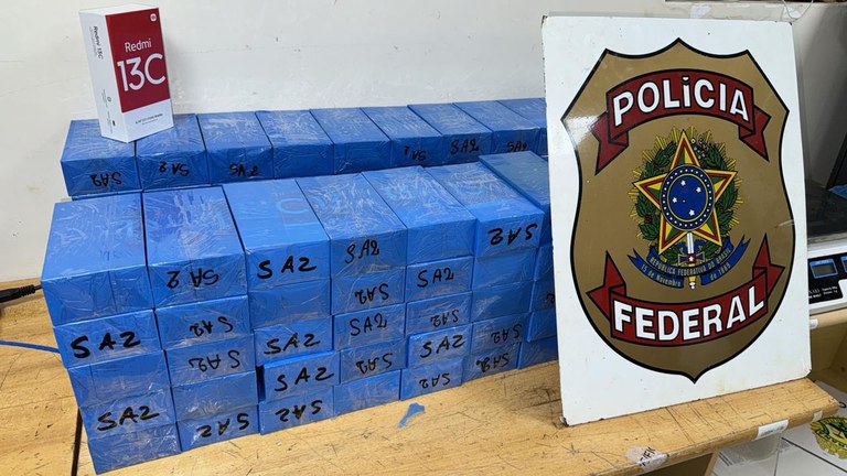 Celulares apreendidos pelo Polícia Federal no Paraná 