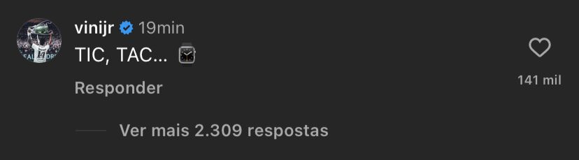 Comentário de Vini Jr