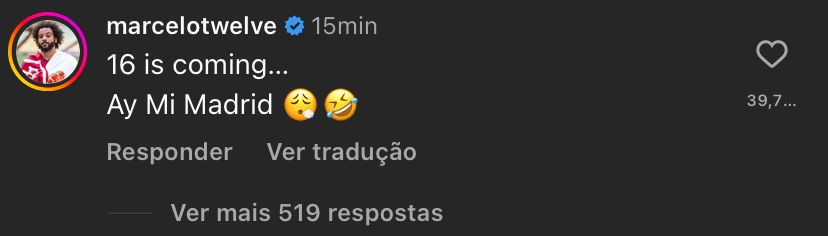 Comentário de Marcelo, ex-Real Madrid
