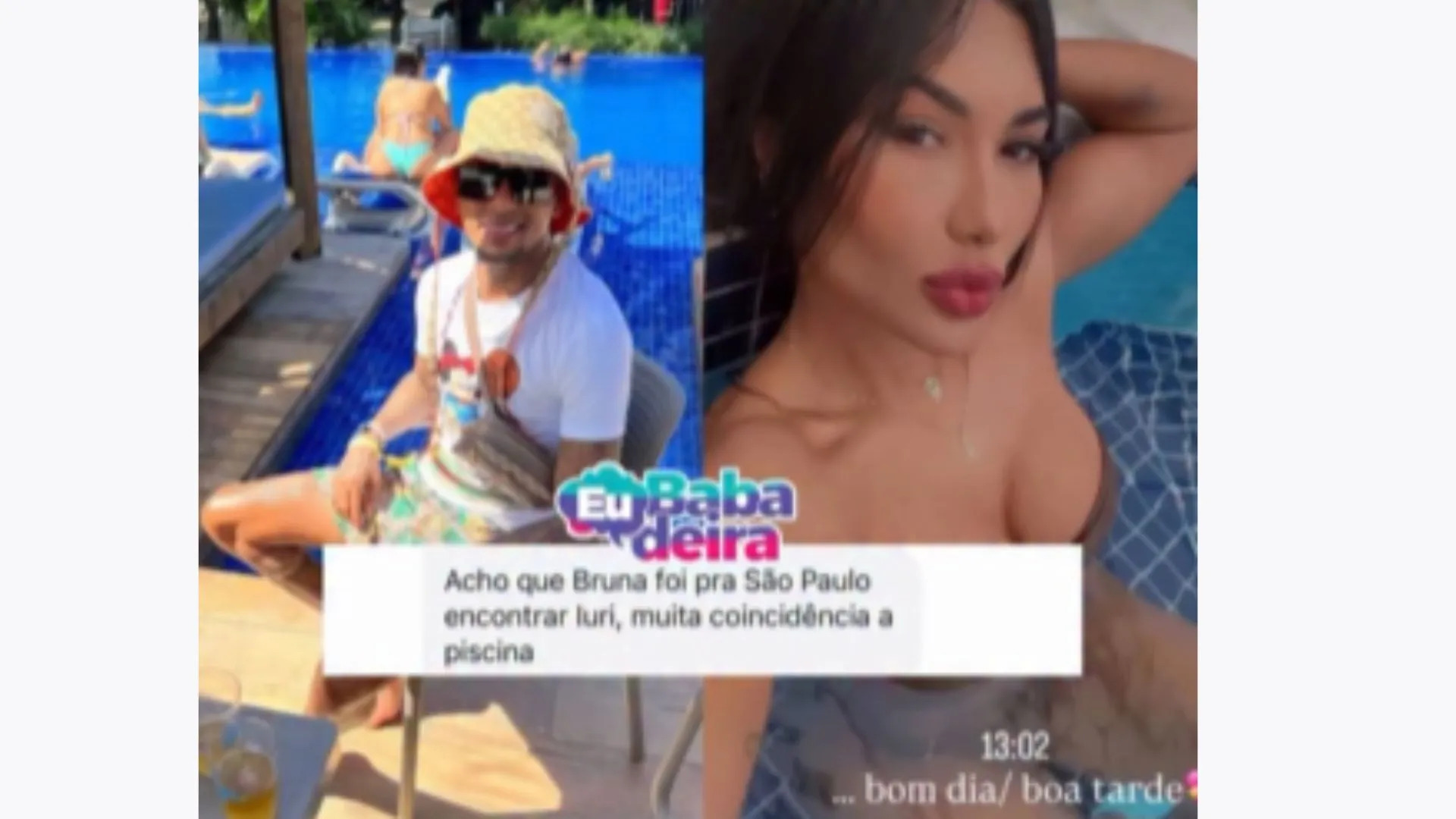 bruna luma na piscina