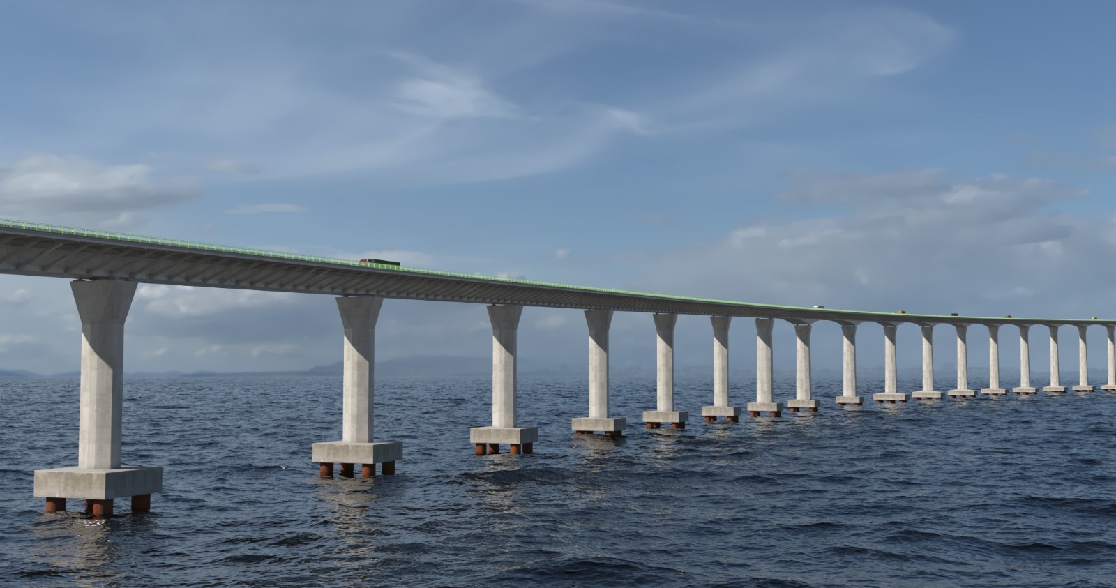 Ilustração do projeto da Ponte Salvador-Itaparica