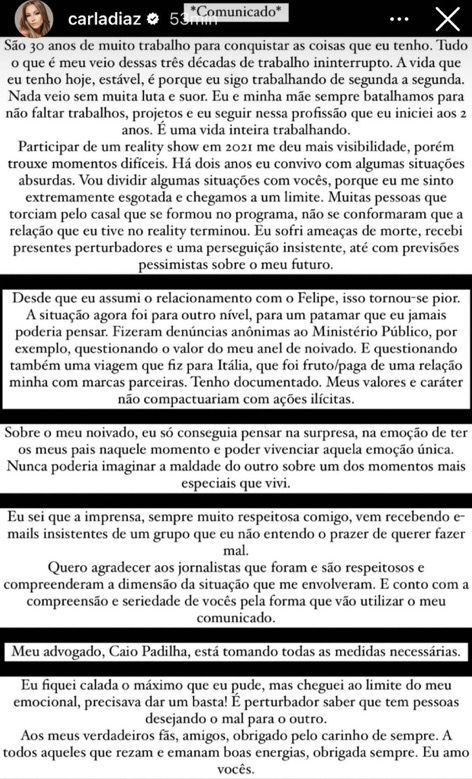 Felipe Becari é investigado por suposto calote em abrigo de animais; em meio à polêmicas, Carla Diaz se pronuncia
