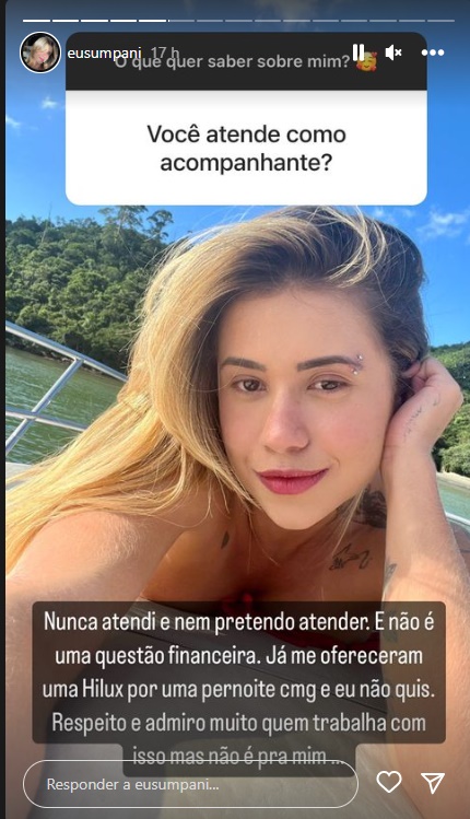 Musa do OnlyFans revela proposta de carro de luxo para encontro com fã