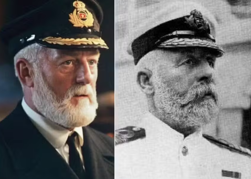 Ator Bernard Hill e ao lado capitão na vida real 