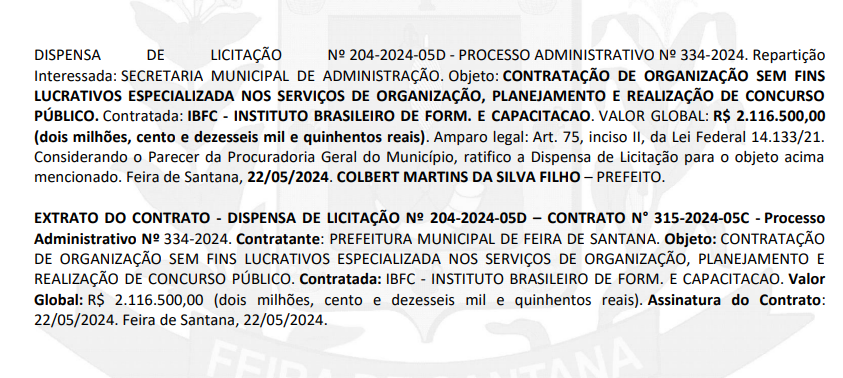 Reprodução/Diário Oficial