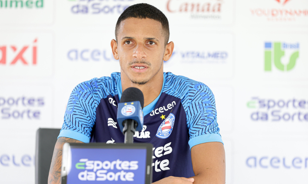 Luciano Juba em sua coletiva mais recente pelo Bahia