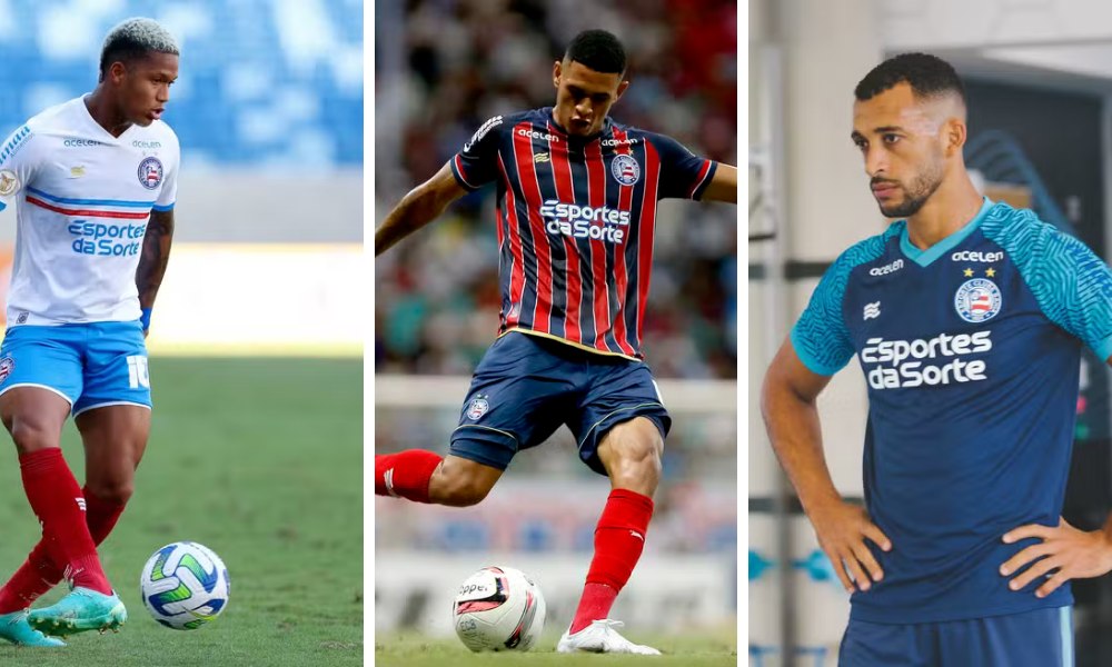 André, Diego Rosa e Vitor Hugo em ação pelo Bahia