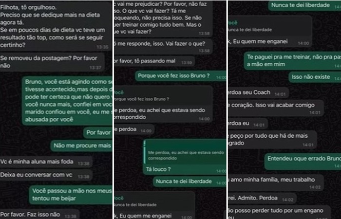 ints de conversas foram repassados pela vítima à corporação. Foto: Arquivo pessoal