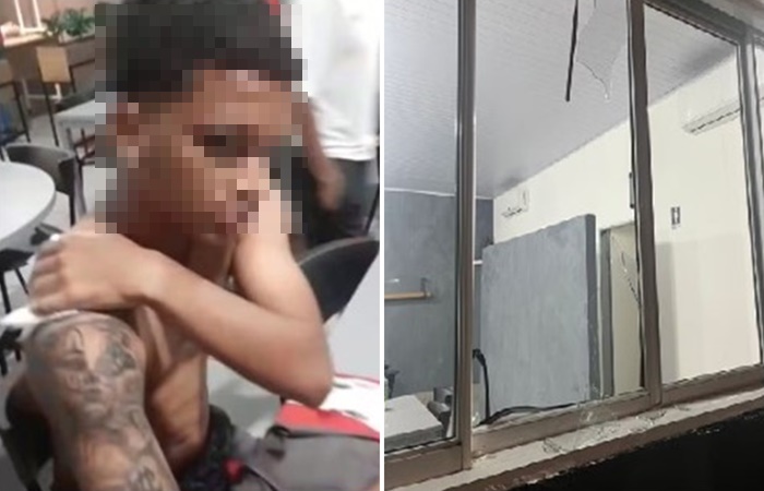 O atleta sofreu um corte na região das costas. Foto: Reprodução