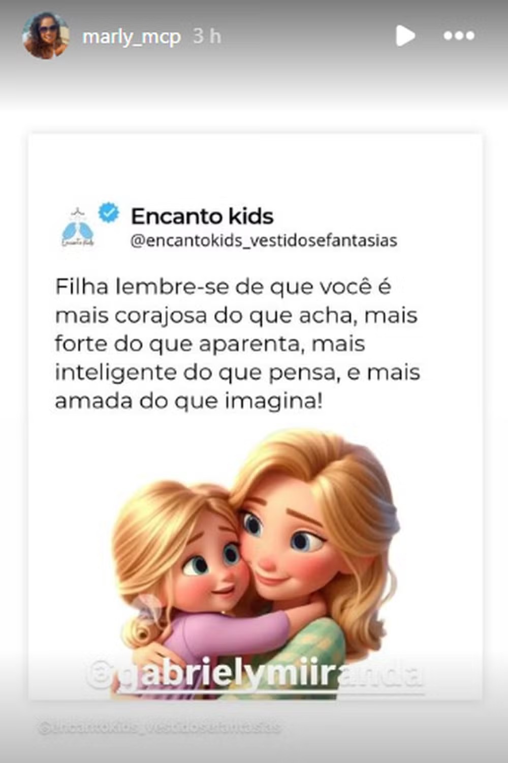Mãe de Gabriely Miranda dá apoio à modelo após climão com sogra — Foto: Reprodução/Instagram