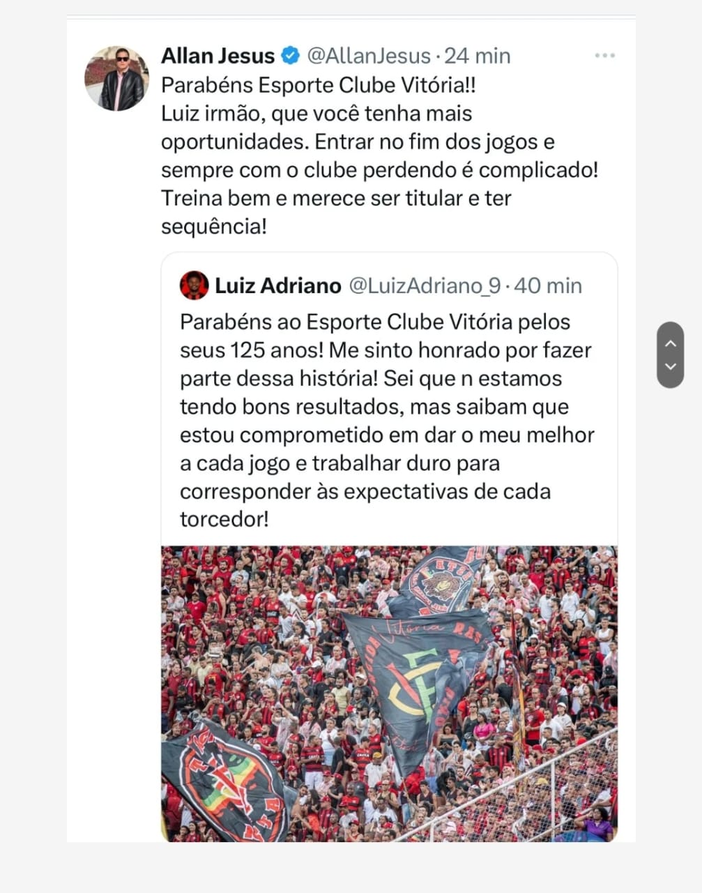 Print de mensagem no X, antigo Twitter