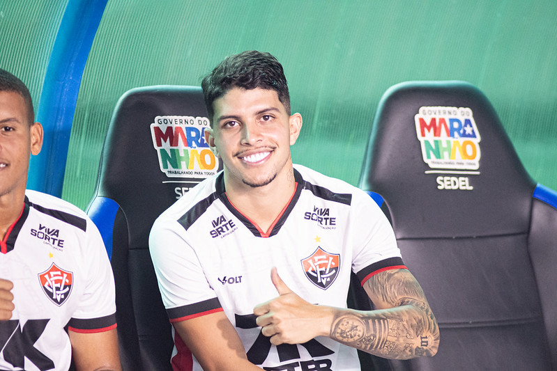 Felipe Cardoso no empate diante do Moto Clube - Victor Ferreira/EC Vitória