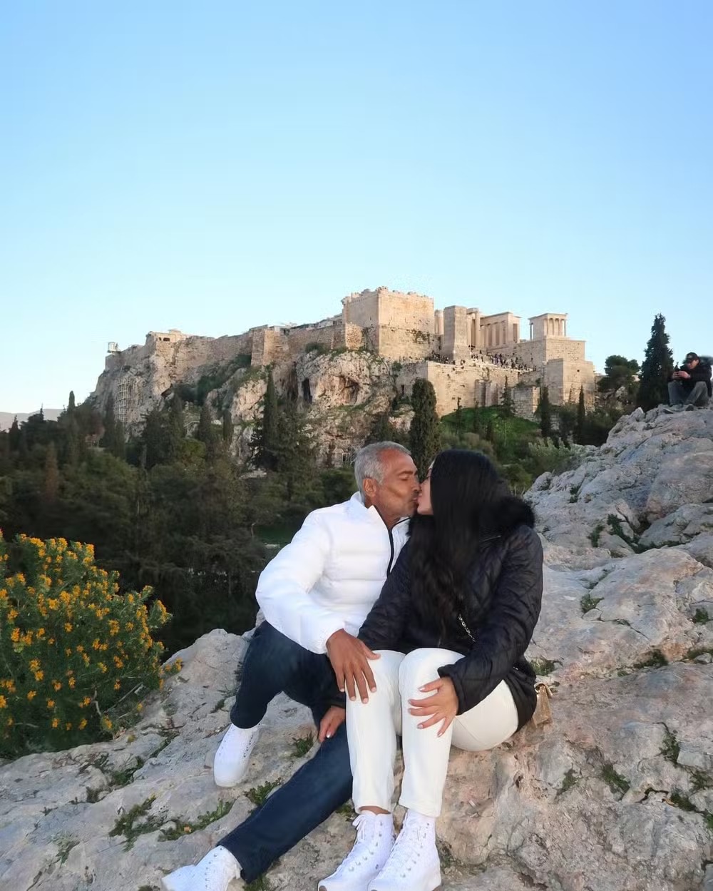 Romário e a estudante Alycia Gomes, de 22 anos, na Grécia — Foto: Reprodução/Instagram