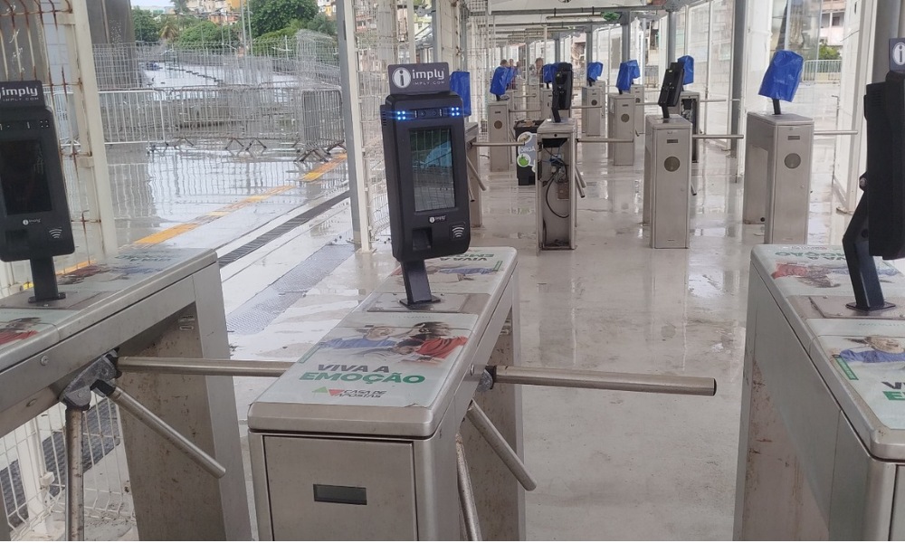 Catracas da Arena Fonte Nova já com o sistema de biometria facial