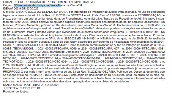 Diário de Justiça da Bahia_Decisão do MPBA