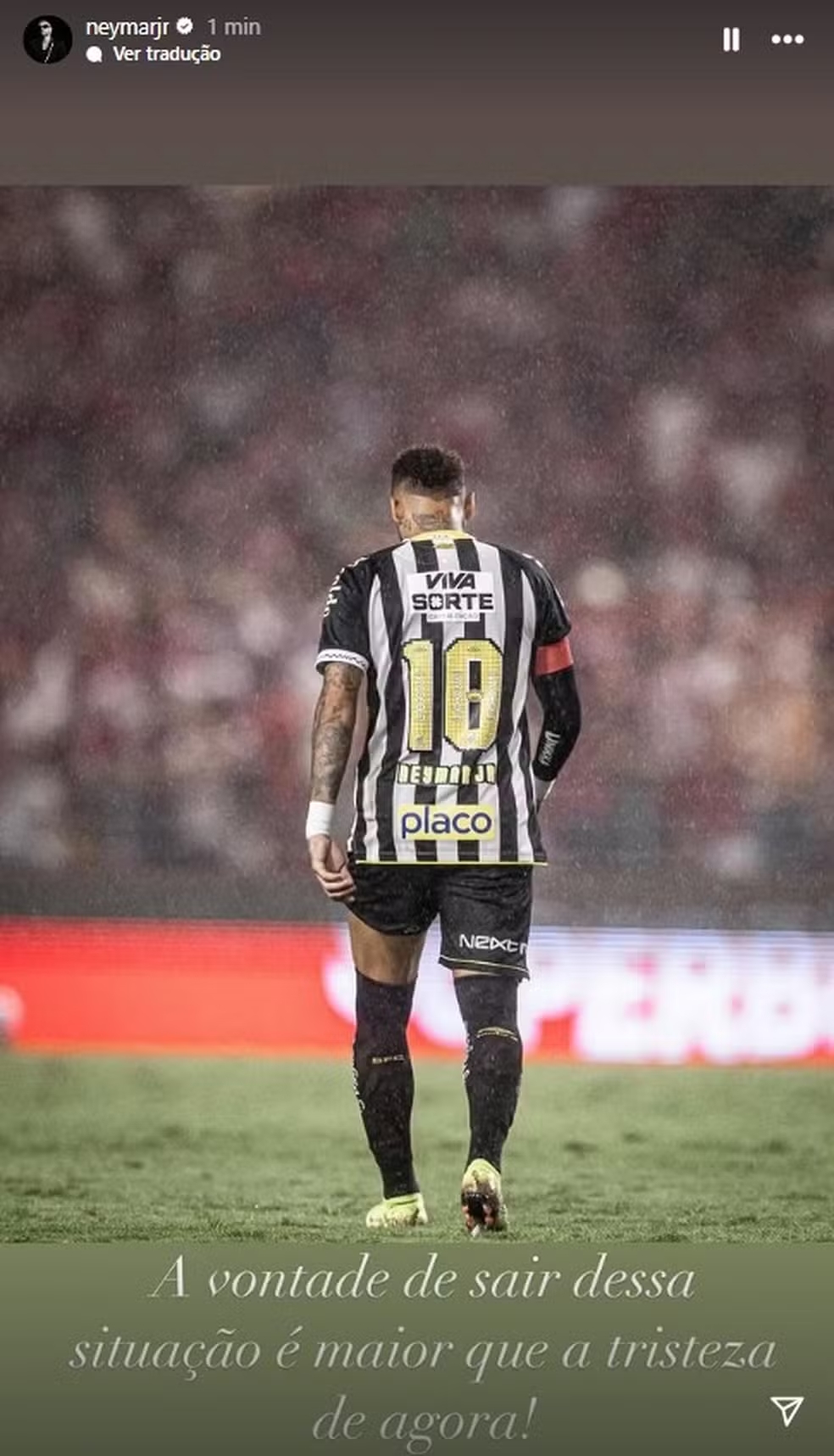 Desabafo de Neymar nas redes sociais