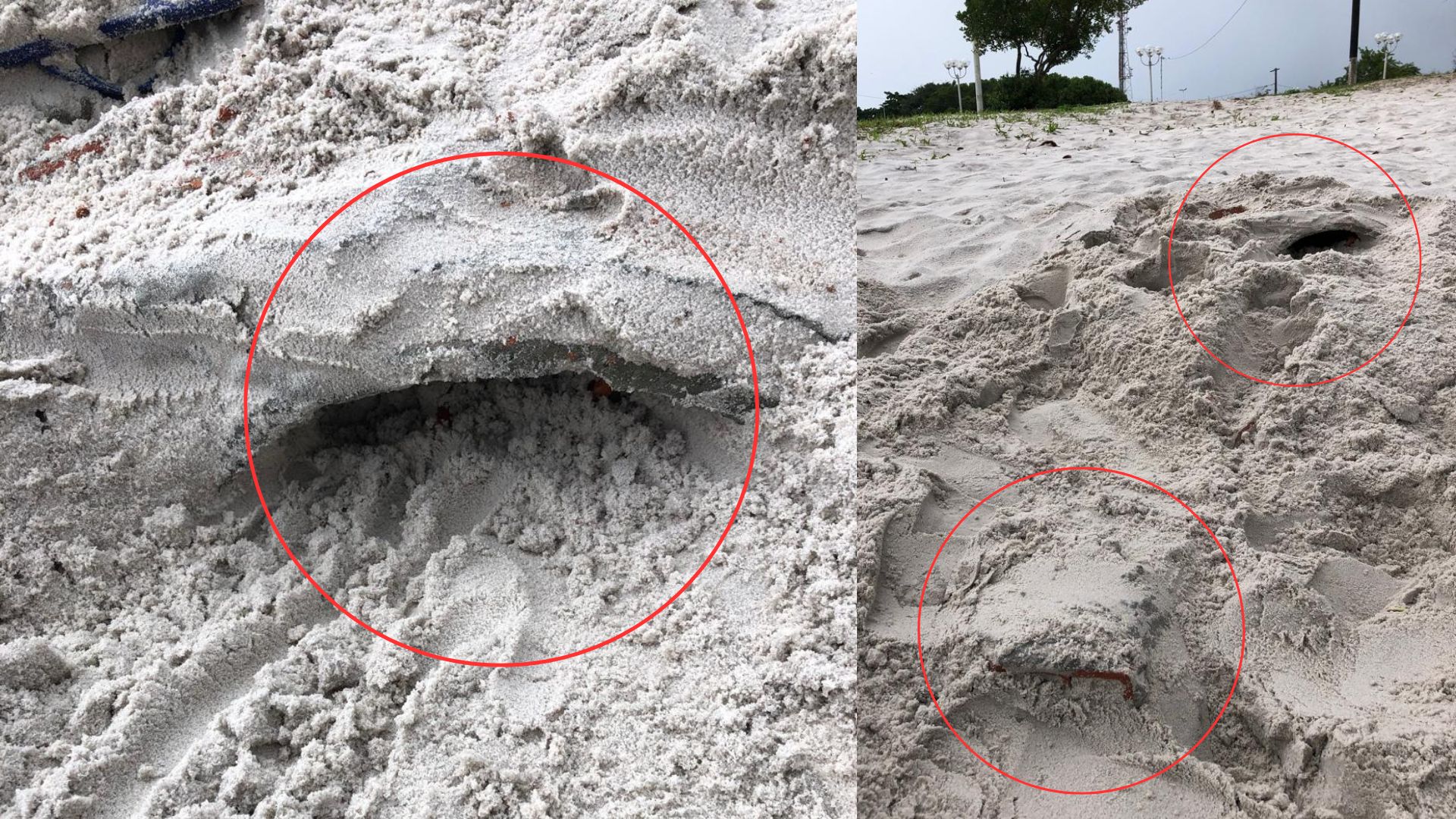 Canalização cobertura com areia das dunas / Foto: Leitor Bnews 