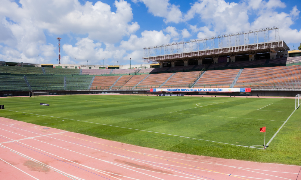 Estádio de Pituaçu, durante a final do Baianão Feminino de 2024