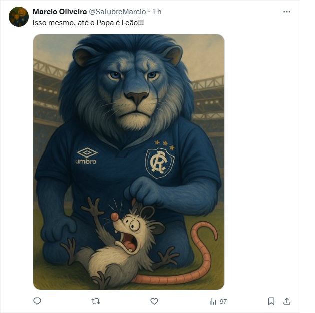 Imagem do mascote do Remo enviada por torcedor nas redes sociais - Foto: Reprodução / Redes Sociais