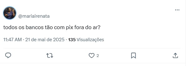 Pix fora do ar
