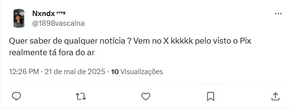 Pix fora do ar