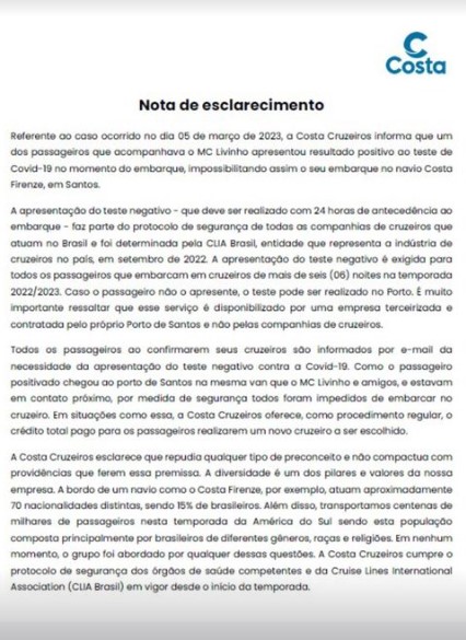 COSTA CRUZEIROS