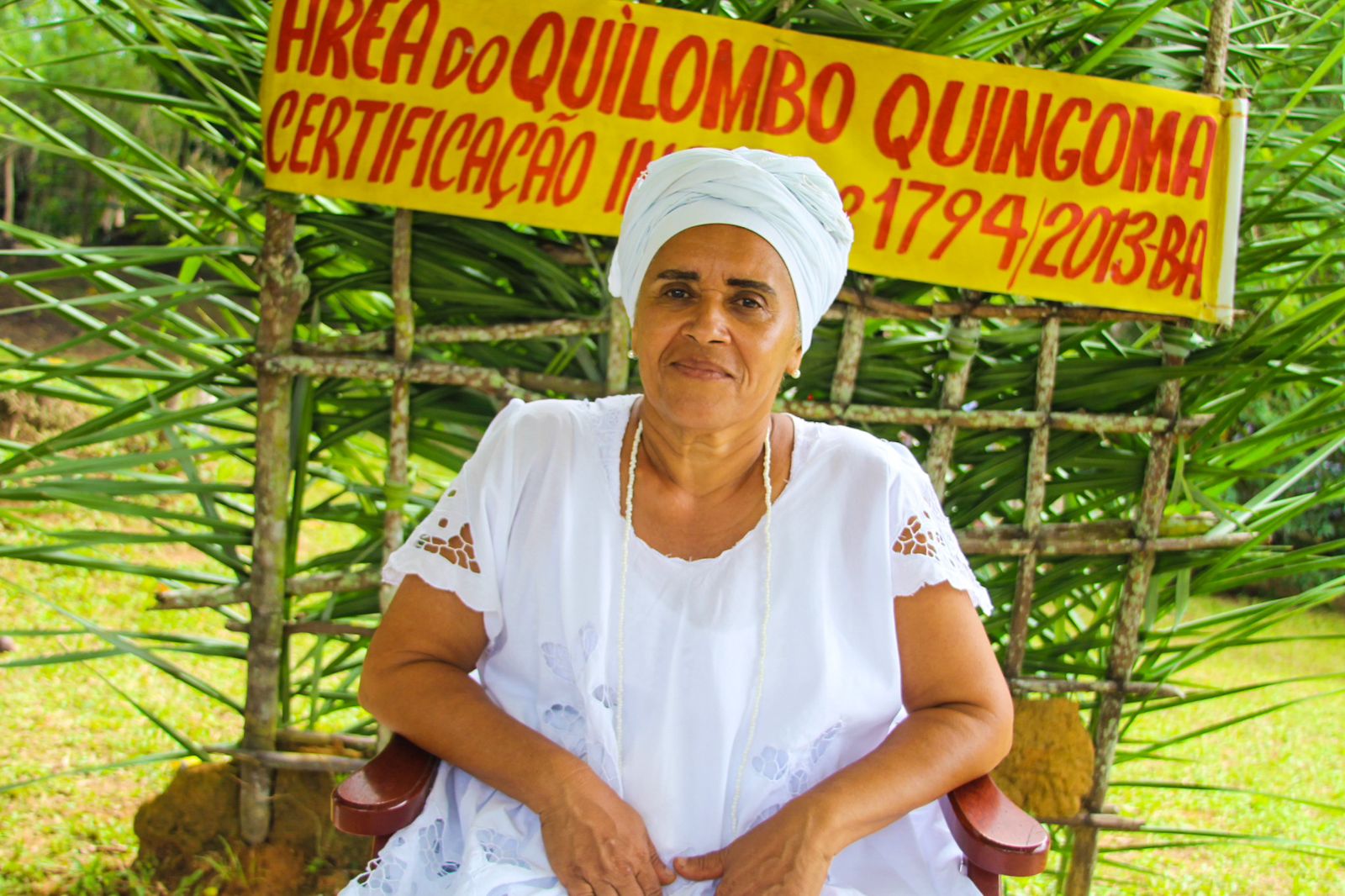 Donana, mãe do Quilombo de Quingoma, vibra com o feito da comunidade. Foto: Domingos Junior/BNews